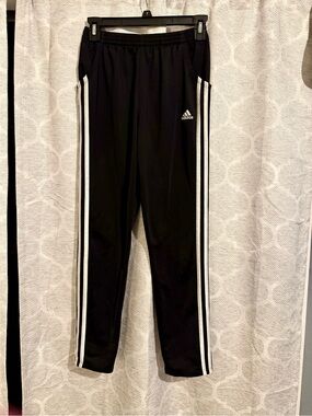 adidas Black Joggers with White Triple Stripes - Kids